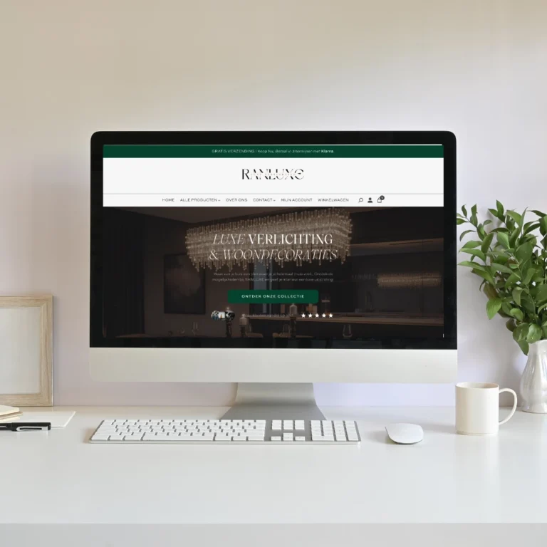 Homepage design for luxury lighting Shopify store Ranluxe