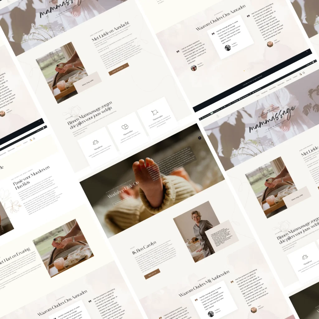 Homepage design for kraamzorg and maternity wellness website